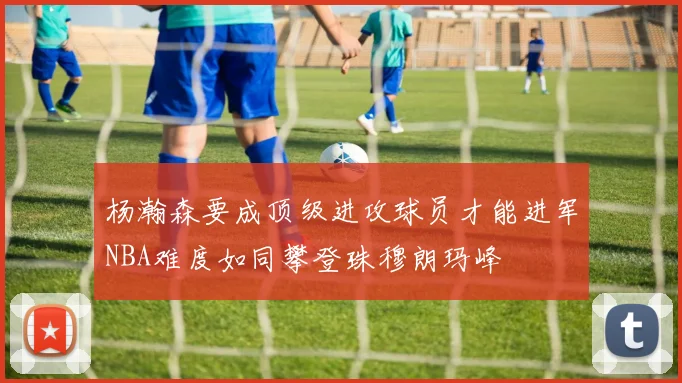 杨瀚森要成顶级进攻球员才能进军NBA难度如同攀登珠穆朗玛峰